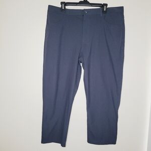 Vuori Meta Pants Men's Gray Waist 38 Pockets With Button Zip Closure Belt Loops